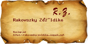 Rakovszky Zöldike névjegykártya